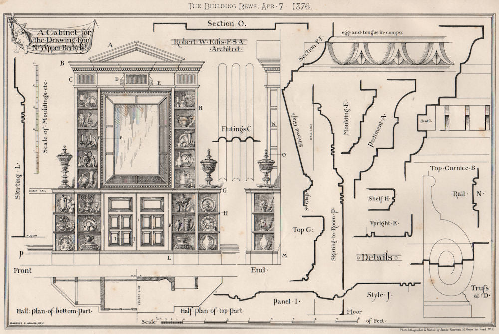 A drawing room cabinet, 3, Upper Berkeley St; Robert W. Edis Architect 1876